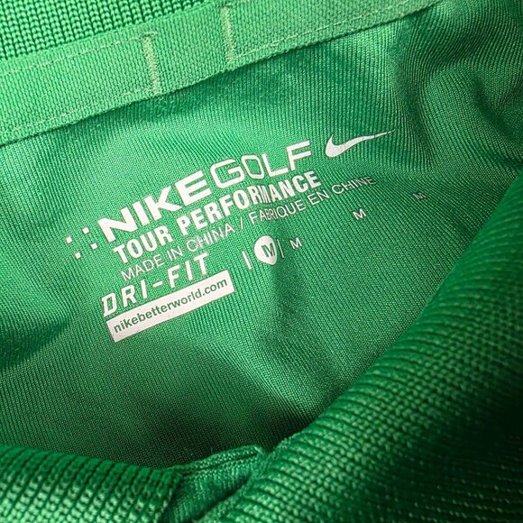 Nike Golf Tour Performance Mens Medium Green Polo Shirt Dri Fit Golf Activewear - Picture 4 of 10